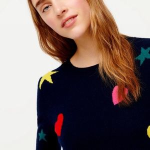 J. Crew 100% Cashmere Pullover Sweater: Hearts and Stars